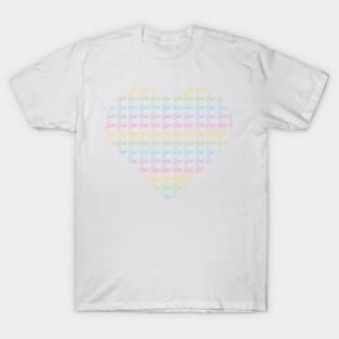 Heart with Loves in Rainbow Pastels T-Shirt